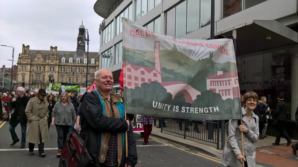 Calderdale TUC at Our NHS march, Leeds, April 2018